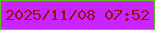 文字の大きさ：3、枠の色：66bd22、背景の色：c725fc、文字の色：970f10 無料ブログパーツのブログ時計