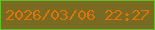 文字の大きさ：2、枠の色：66be26、背景の色：7a6b23、文字の色：de7407 無料ブログパーツのブログ時計