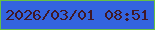 文字の大きさ：5、枠の色：66c144、背景の色：3364df、文字の色：411826 無料ブログパーツのブログ時計