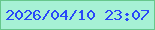 文字の大きさ：2、枠の色：66c78c、背景の色：a6f1d5、文字の色：2948f9 無料ブログパーツのブログ時計
