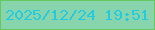 文字の大きさ：1、枠の色：66c960、背景の色：88d5ad、文字の色：23cbe1 無料ブログパーツのブログ時計