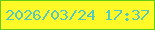 文字の大きさ：2、枠の色：66ca15、背景の色：fef927、文字の色：54cbbd 無料ブログパーツのブログ時計