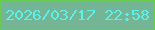文字の大きさ：5、枠の色：66cd51、背景の色：74b596、文字の色：5ef0eb 無料ブログパーツのブログ時計