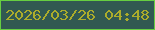 文字の大きさ：4、枠の色：66ce41、背景の色：315951、文字の色：acac2b 無料ブログパーツのブログ時計