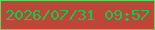 文字の大きさ：2、枠の色：66d15d、背景の色：bd4638、文字の色：11cb50 無料ブログパーツのブログ時計