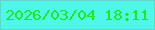 文字の大きさ：1、枠の色：66d3c6、背景の色：50f7e9、文字の色：1beb19 無料ブログパーツのブログ時計