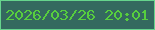文字の大きさ：1、枠の色：66d48d、背景の色：34695f、文字の色：57ce3e 無料ブログパーツのブログ時計