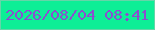 文字の大きさ：3、枠の色：66d5a8、背景の色：0eee96、文字の色：8c4dcf 無料ブログパーツのブログ時計