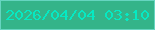 文字の大きさ：5、枠の色：66d5c0、背景の色：34b489、文字の色：06e9c3 無料ブログパーツのブログ時計