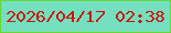 文字の大きさ：3、枠の色：66d72e、背景の色：74e0c0、文字の色：cb160e 無料ブログパーツのブログ時計