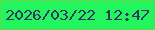 文字の大きさ：2、枠の色：66d74c、背景の色：23f55f、文字の色：2c3961 無料ブログパーツのブログ時計