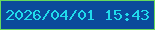 文字の大きさ：4、枠の色：66d95d、背景の色：0b4a9b、文字の色：20daeb 無料ブログパーツのブログ時計