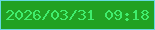 文字の大きさ：5、枠の色：66d9e2、背景の色：21a123、文字の色：40ed6d 無料ブログパーツのブログ時計