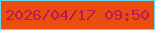 文字の大きさ：2、枠の色：66d9f5、背景の色：eb4d0f、文字の色：b41a5a 無料ブログパーツのブログ時計