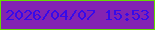 文字の大きさ：2、枠の色：66da00、背景の色：8323b2、文字の色：360aea 無料ブログパーツのブログ時計