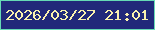 文字の大きさ：5、枠の色：66dab5、背景の色：21297a、文字の色：faf2ae 無料ブログパーツのブログ時計