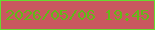文字の大きさ：2、枠の色：66db30、背景の色：c9585f、文字の色：62b918 無料ブログパーツのブログ時計