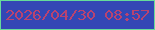 文字の大きさ：4、枠の色：66dc9a、背景の色：3447b5、文字の色：ba4370 無料ブログパーツのブログ時計