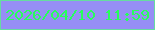 文字の大きさ：2、枠の色：66dca0、背景の色：968ef5、文字の色：27fe5c 無料ブログパーツのブログ時計