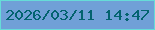 文字の大きさ：5、枠の色：66dcd8、背景の色：70a0d7、文字の色：03636f 無料ブログパーツのブログ時計