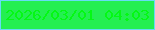 文字の大きさ：2、枠の色：66dcf5、背景の色：24ef52、文字の色：04f814 無料ブログパーツのブログ時計