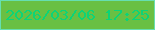 文字の大きさ：2、枠の色：66dfb0、背景の色：69c043、文字の色：0cd477 無料ブログパーツのブログ時計