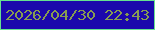 文字の大きさ：4、枠の色：66e18f、背景の色：1b08ac、文字の色：869c51 無料ブログパーツのブログ時計