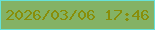 文字の大きさ：1、枠の色：66e2d9、背景の色：84b265、文字の色：888e09 無料ブログパーツのブログ時計