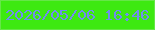 文字の大きさ：4、枠の色：66e648、背景の色：3de911、文字の色：708dee 無料ブログパーツのブログ時計