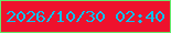 文字の大きさ：3、枠の色：66e76d、背景の色：ee122d、文字の色：08c0ef 無料ブログパーツのブログ時計