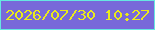 文字の大きさ：4、枠の色：66e7e1、背景の色：7869d9、文字の色：eaea1b 無料ブログパーツのブログ時計