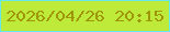 文字の大きさ：3、枠の色：66e7ea、背景の色：beea3a、文字の色：9e9508 無料ブログパーツのブログ時計