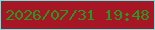 文字の大きさ：2、枠の色：66e8e7、背景の色：a71625、文字の色：279822 無料ブログパーツのブログ時計