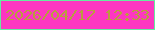 文字の大きさ：4、枠の色：66eb9f、背景の色：fd37c1、文字の色：b99e3e 無料ブログパーツのブログ時計