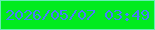 文字の大きさ：5、枠の色：66eeb3、背景の色：01eb1e、文字の色：477dfa 無料ブログパーツのブログ時計
