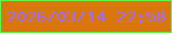 文字の大きさ：2、枠の色：66ef4d、背景の色：da770c、文字の色：a06bff 無料ブログパーツのブログ時計