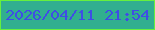 文字の大きさ：5、枠の色：66f03e、背景の色：31af8f、文字の色：3f4de5 無料ブログパーツのブログ時計