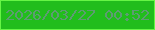文字の大きさ：2、枠の色：66f545、背景の色：21bd1c、文字の色：5d9c72 無料ブログパーツのブログ時計