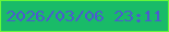 文字の大きさ：1、枠の色：66f73b、背景の色：19bb68、文字の色：4b5bce 無料ブログパーツのブログ時計