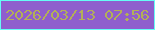 文字の大きさ：2、枠の色：66fbf5、背景の色：8f5ecd、文字の色：b3b057 無料ブログパーツのブログ時計