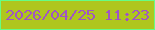 文字の大きさ：1、枠の色：66fd85、背景の色：afc61e、文字の色：a055c4 無料ブログパーツのブログ時計