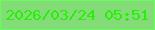 文字の大きさ：1、枠の色：66fe58、背景の色：84dc78、文字の色：26f105 無料ブログパーツのブログ時計