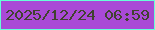 文字の大きさ：2、枠の色：66ffd8、背景の色：a94ad6、文字の色：41422f 無料ブログパーツのブログ時計