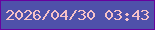 文字の大きさ：2、枠の色：67029e、背景の色：4f51aa、文字の色：f6c2c7 無料ブログパーツのブログ時計