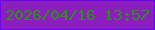 文字の大きさ：1、枠の色：6704f0、背景の色：8c1ebf、文字の色：269612 無料ブログパーツのブログ時計