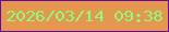 文字の大きさ：1、枠の色：6706ad、背景の色：e5974e、文字の色：8cfc81 無料ブログパーツのブログ時計