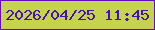 文字の大きさ：1、枠の色：6706c3、背景の色：c6d34c、文字の色：4512b4 無料ブログパーツのブログ時計