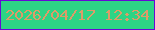 文字の大きさ：4、枠の色：6709d5、背景の色：2dd485、文字の色：dd9b68 無料ブログパーツのブログ時計