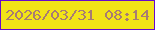 文字の大きさ：2、枠の色：670acd、背景の色：f2e417、文字の色：a77c73 無料ブログパーツのブログ時計