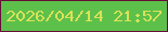 文字の大きさ：3、枠の色：670c39、背景の色：5dc04b、文字の色：dae258 無料ブログパーツのブログ時計